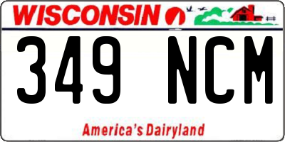 WI license plate 349NCM