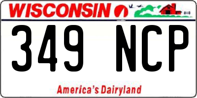 WI license plate 349NCP