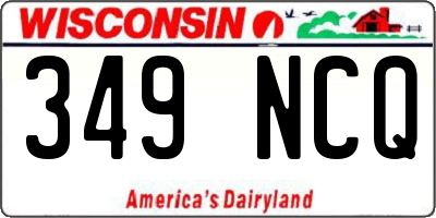 WI license plate 349NCQ