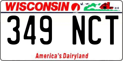 WI license plate 349NCT