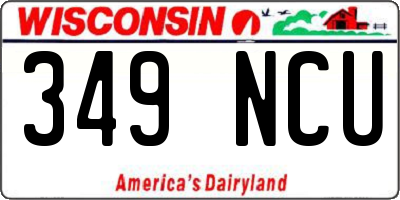 WI license plate 349NCU