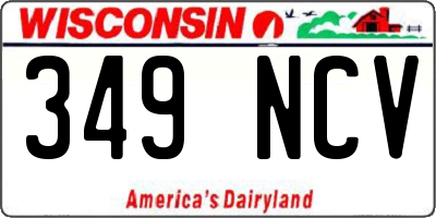 WI license plate 349NCV