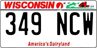 WI license plate 349NCW