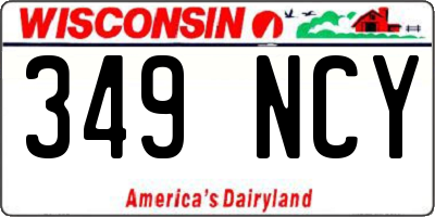 WI license plate 349NCY