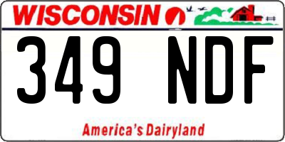 WI license plate 349NDF