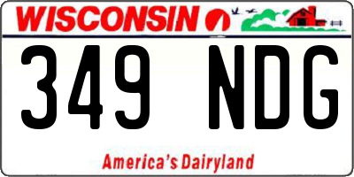 WI license plate 349NDG