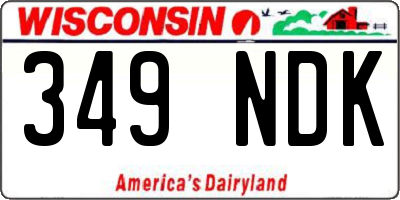 WI license plate 349NDK