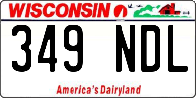 WI license plate 349NDL