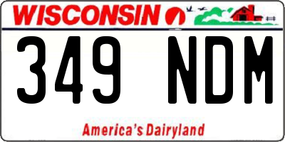 WI license plate 349NDM