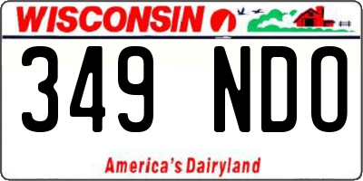 WI license plate 349NDO