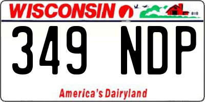 WI license plate 349NDP