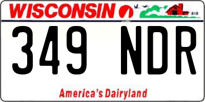 WI license plate 349NDR