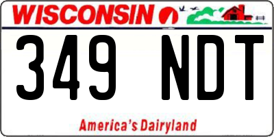 WI license plate 349NDT