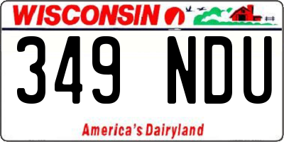 WI license plate 349NDU
