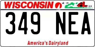 WI license plate 349NEA