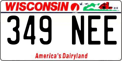 WI license plate 349NEE