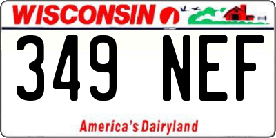 WI license plate 349NEF