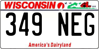 WI license plate 349NEG