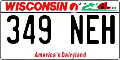 WI license plate 349NEH