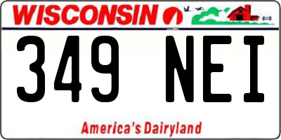 WI license plate 349NEI