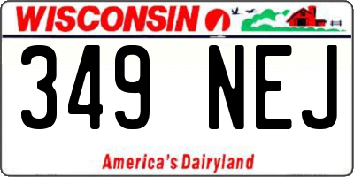 WI license plate 349NEJ