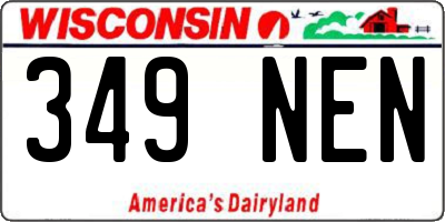 WI license plate 349NEN