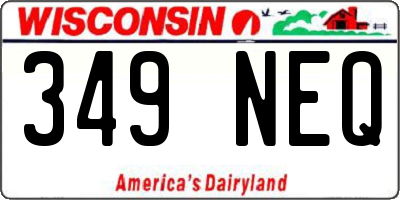 WI license plate 349NEQ