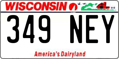 WI license plate 349NEY