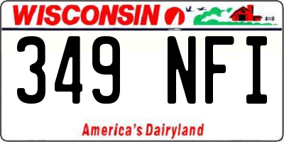 WI license plate 349NFI
