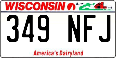 WI license plate 349NFJ