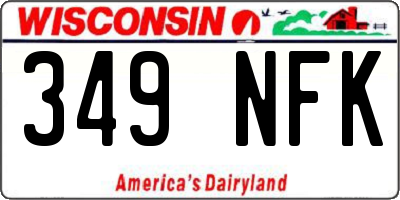WI license plate 349NFK