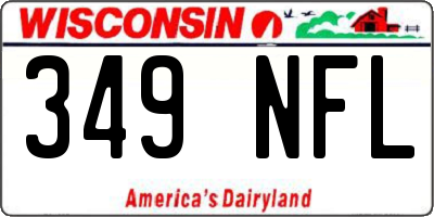 WI license plate 349NFL
