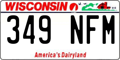 WI license plate 349NFM