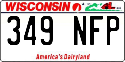 WI license plate 349NFP