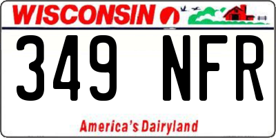 WI license plate 349NFR
