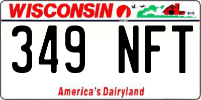 WI license plate 349NFT