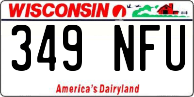 WI license plate 349NFU