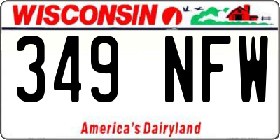WI license plate 349NFW