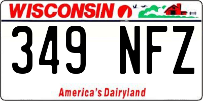 WI license plate 349NFZ