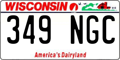 WI license plate 349NGC