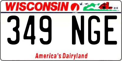 WI license plate 349NGE