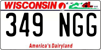 WI license plate 349NGG