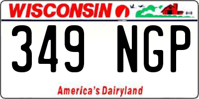 WI license plate 349NGP