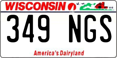 WI license plate 349NGS
