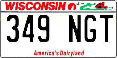 WI license plate 349NGT