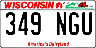 WI license plate 349NGU