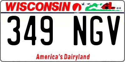 WI license plate 349NGV
