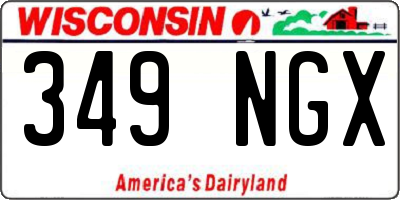 WI license plate 349NGX