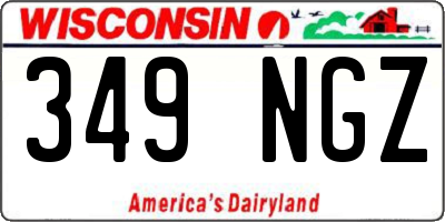 WI license plate 349NGZ