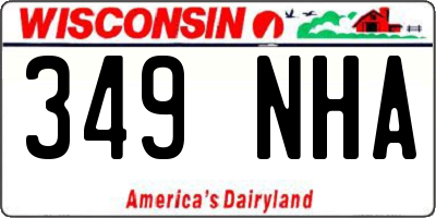 WI license plate 349NHA